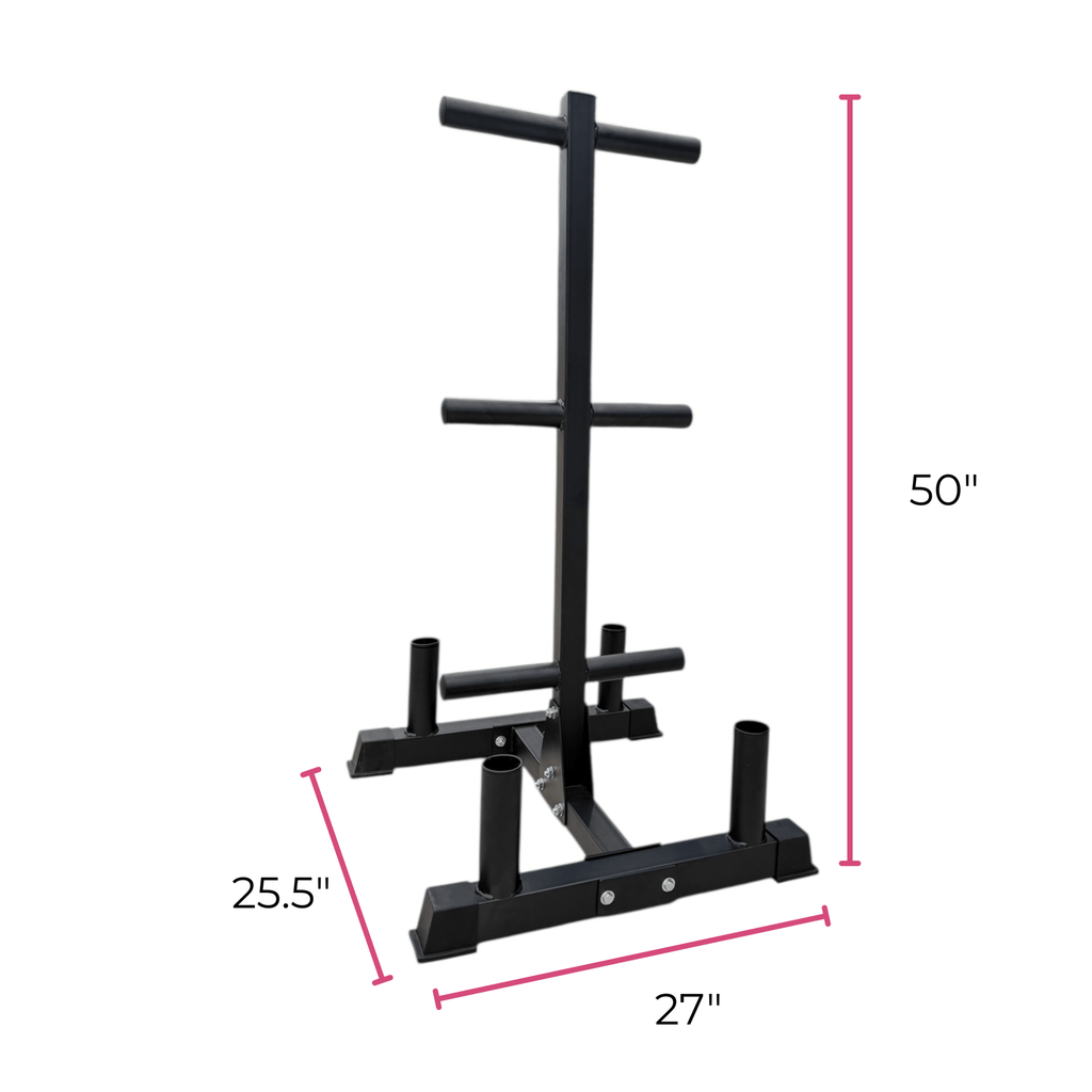 Olympic Bumper Plate Tree with 6 Posts & 4 Bar Holders