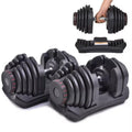 Pair of 10 to 90 lb adjustable dumbbells