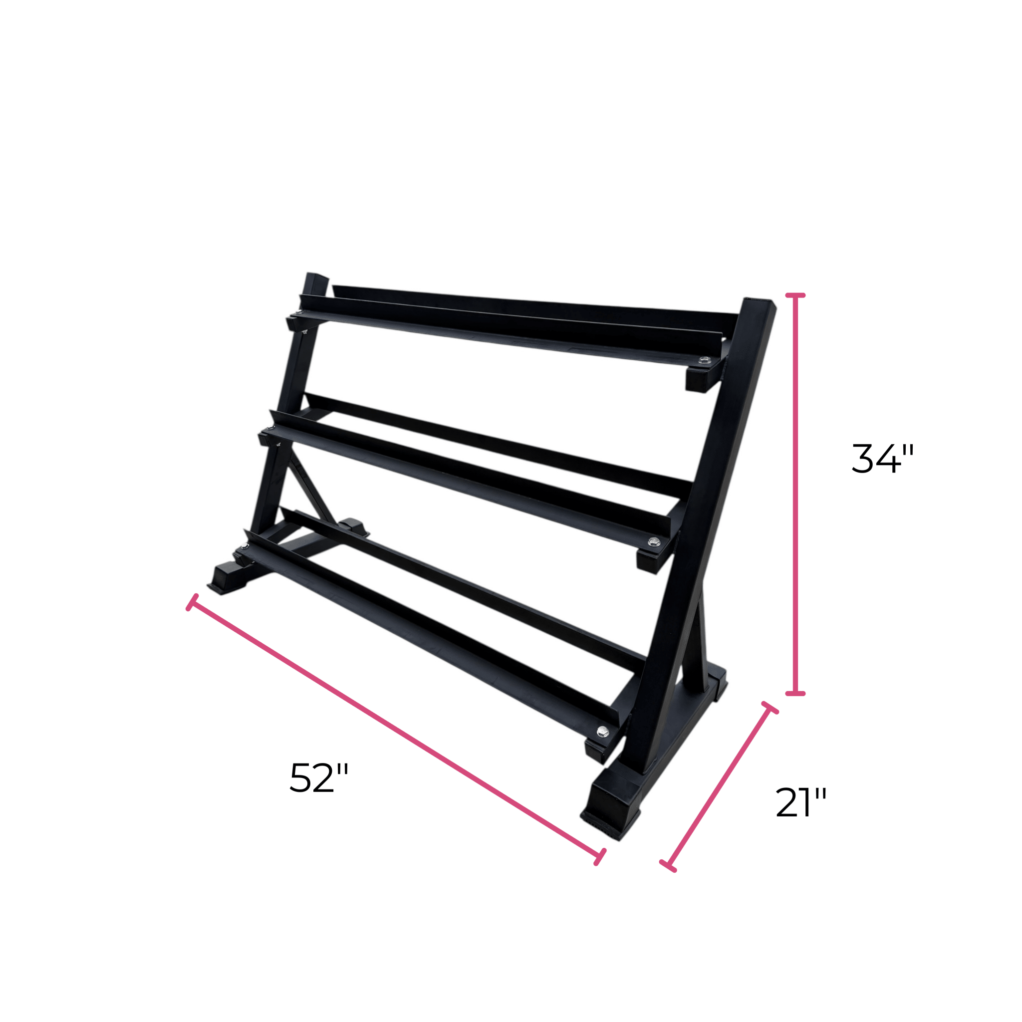 Heavy-Duty Dumbbell Rack Stand for Home Gym, holds 5-60 lb dumbbells.